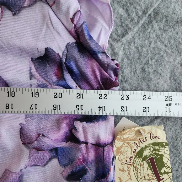 NWT One World Lace V Neck 3/4 Sleeve Stretch Knit Tunic Top Women's 1X Purple - Picture 11 of 12